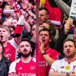 Arsenal fans and Liverpool fans
