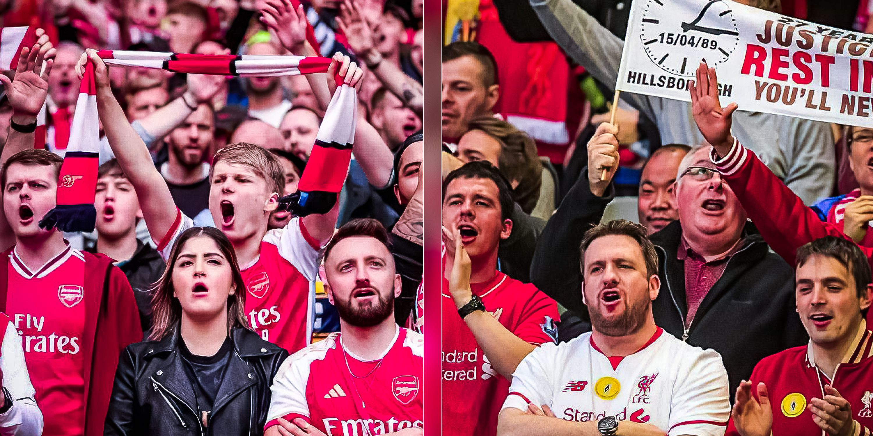 Arsenal fans and Liverpool fans