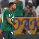 Luis Chavez celebrating for Mexico