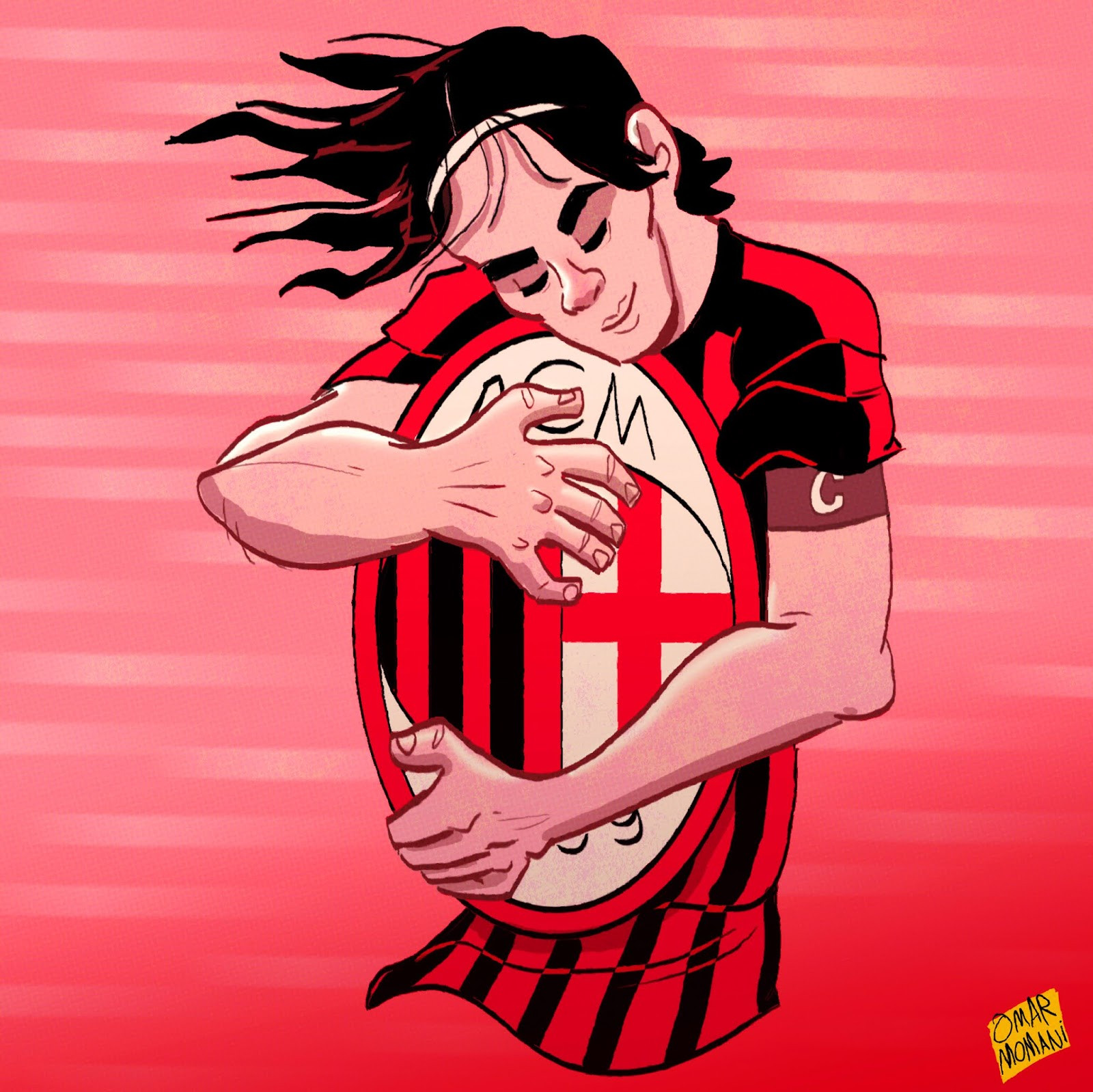 Omar Momani's cartoon illustration of Maldini's return