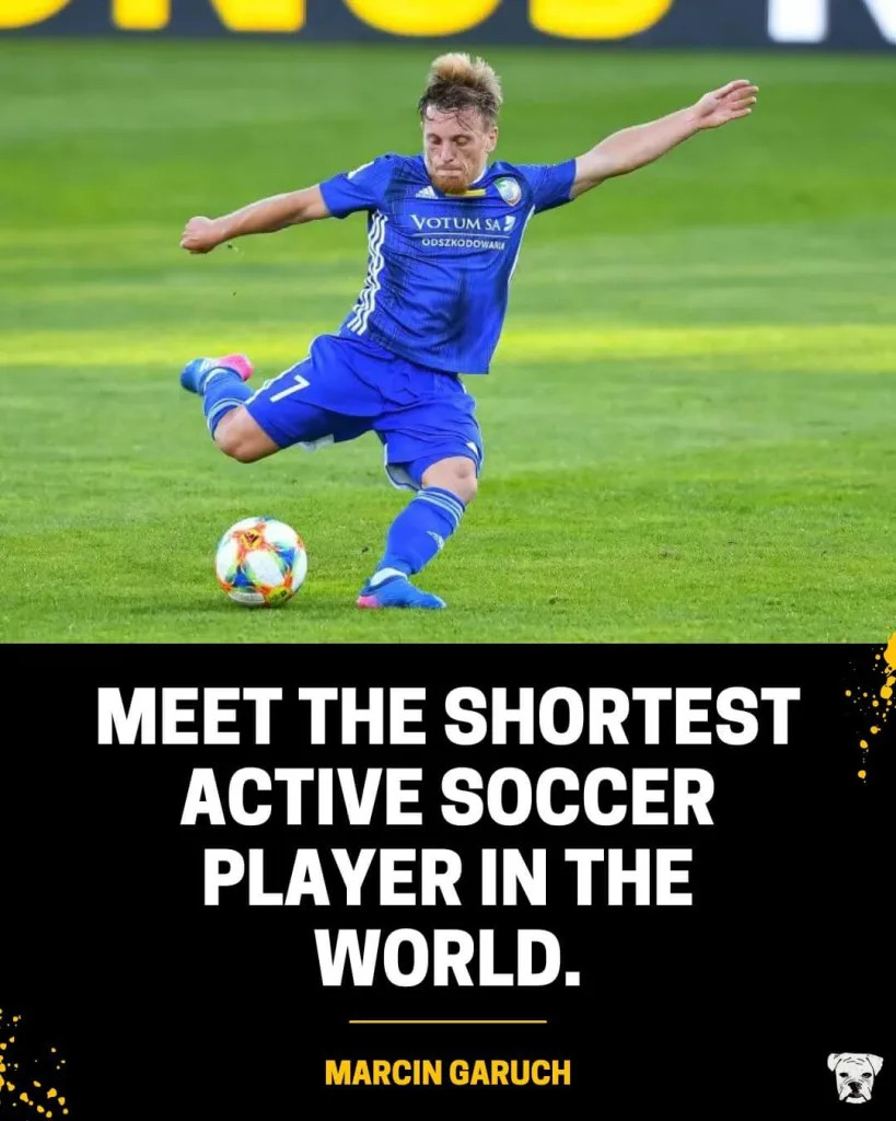 Meet the shortest active soccer player in the world, Marcin Garuch.