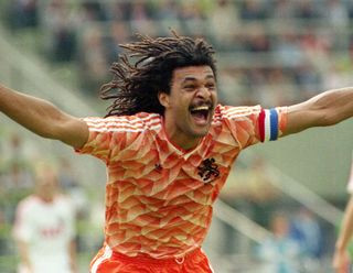 Ruud Gullit celebrates with the Netherlands
