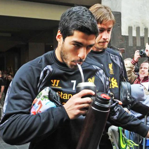 Footballers drinking Yerba Mate