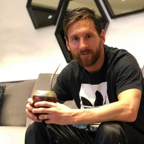 Lionel Messi drinking Yerba Mate
