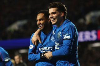 GLASGOW, SCOTLAND - JANUARY 02: Danilo of Rangers FC celebrates scoring his team