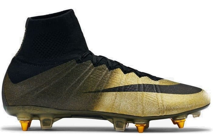 Nike Mercurial Superfly CR7 Cristiano Ronaldo Rare Gold football boots featuring a gold and black design