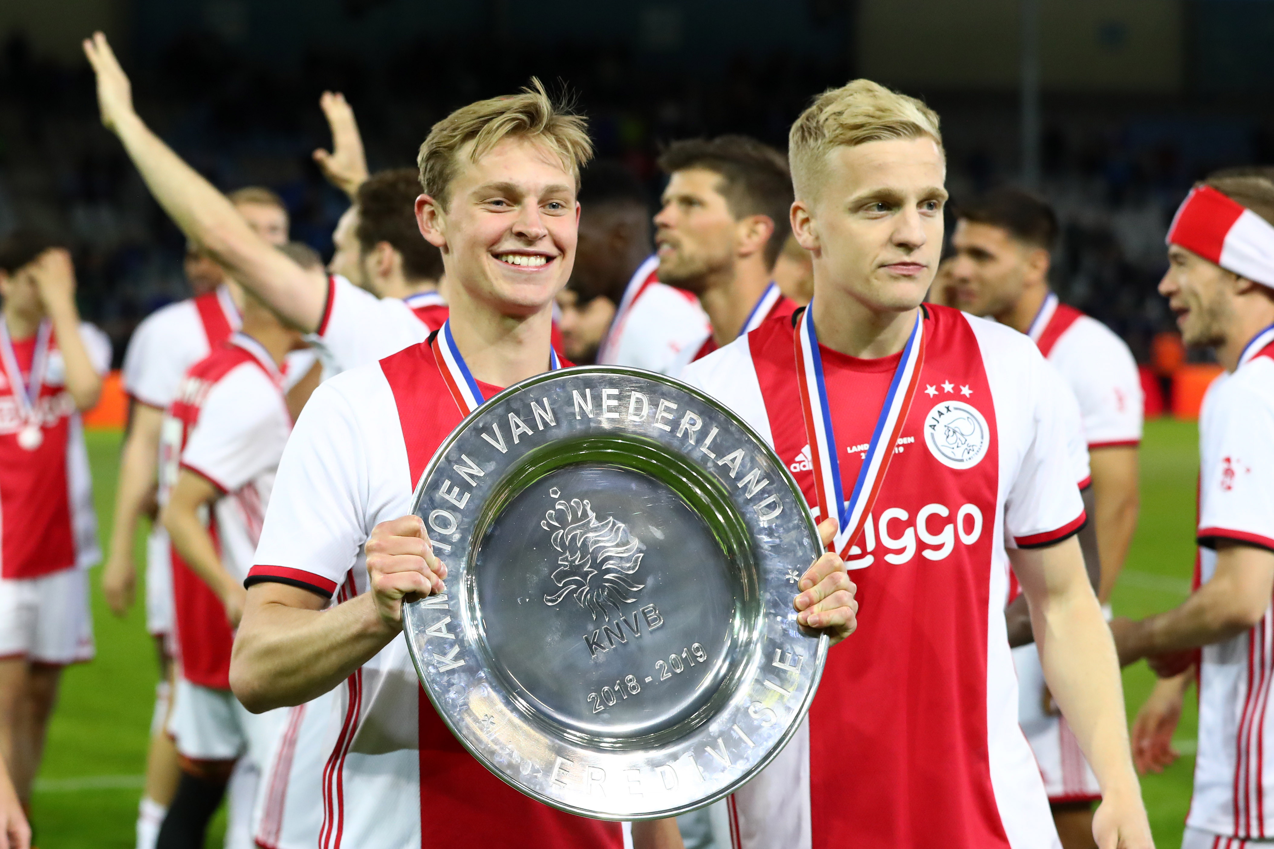 Donny van de Beek with Ajax trophies