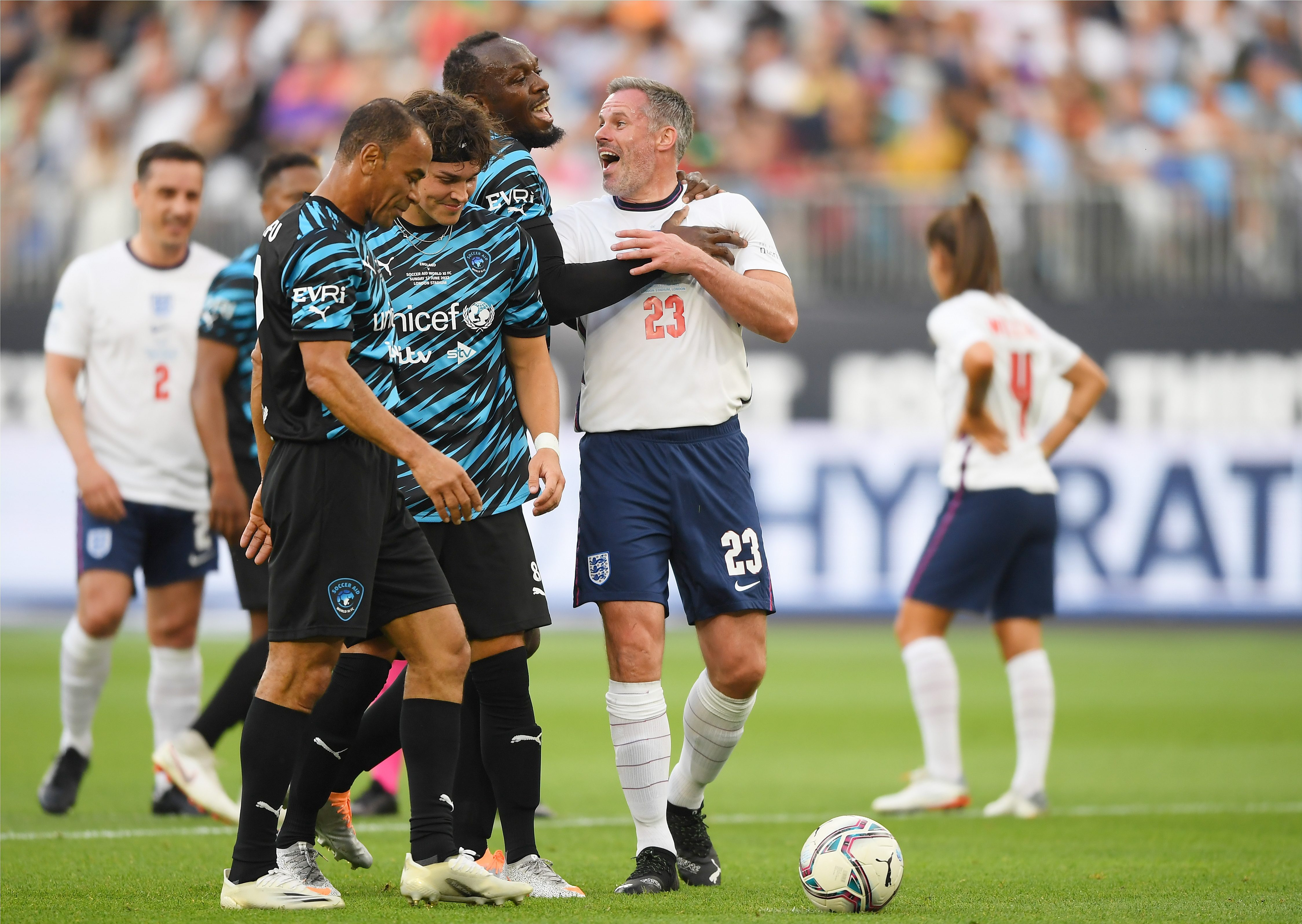Noah Beck impressed at Soccer Aid