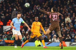 Ederson in action for Manchester City against Real Madrid