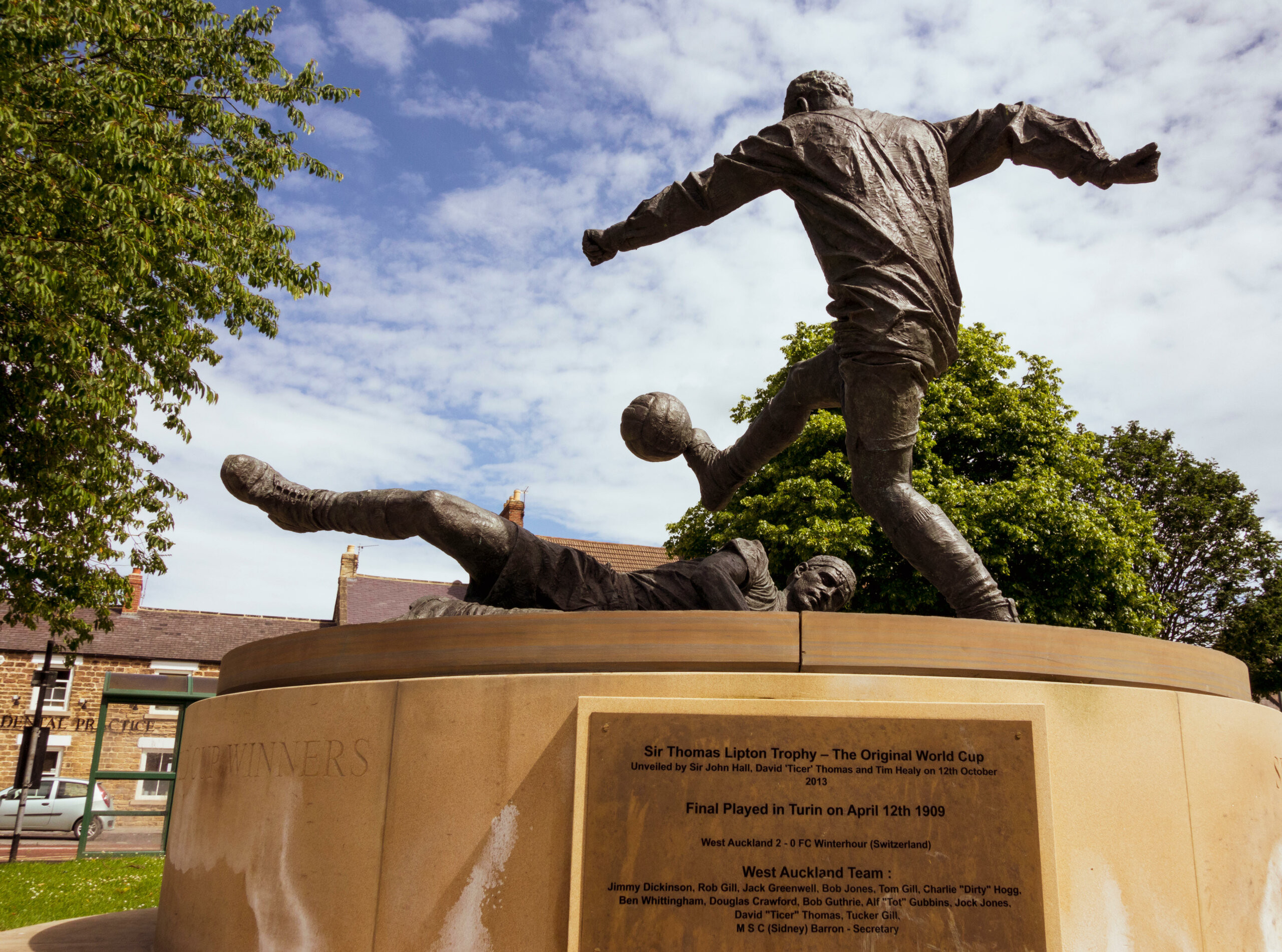 West Auckland Town AFC Statue