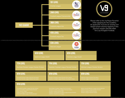 Chart showing levels of English football pyramid