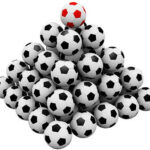 pyramid of footballs