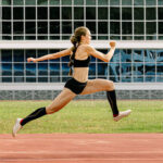 woman athlete running