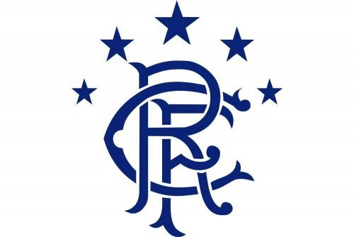Rangers FC 2003 Logo introducing five white stars above the monogram