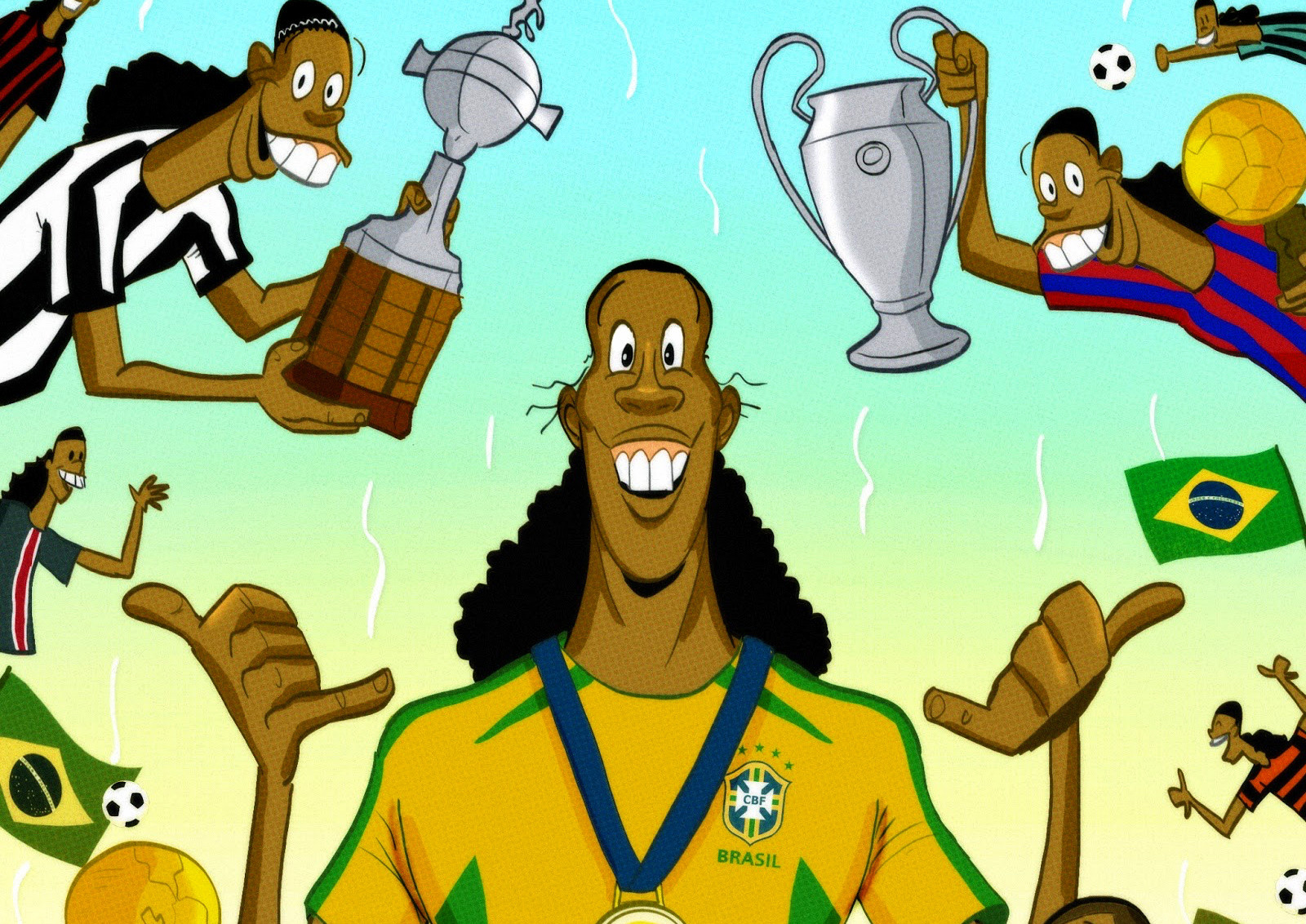 Omar Momani's cartoon illustration of Ronaldinho