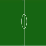 Football field with colored goals