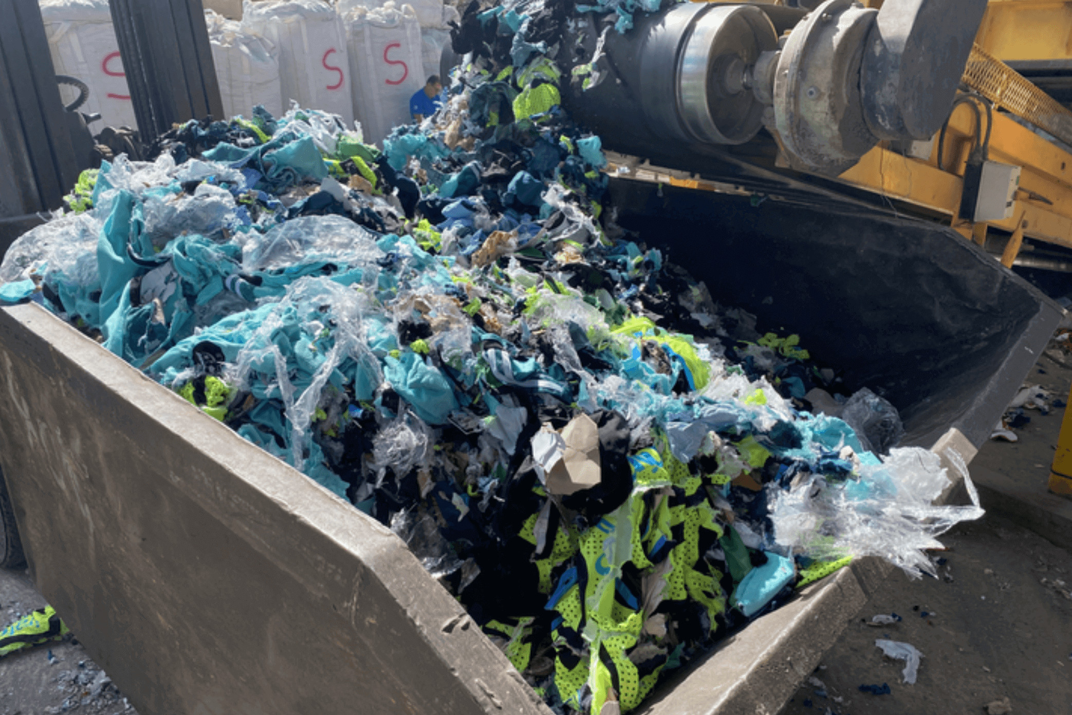 Shredded football shirts in Malta after a seizure of counterfeit goods.