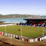 Aerial view of Caledonian Stadium, Inverness