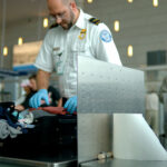 TSA searching luggage
