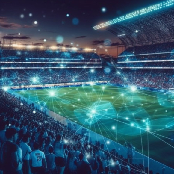 Graphical depiction of a football passing network during a match