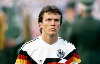 Lothar Matthaus looks on prior to a match between West Germany and Italy The epitome of leadership and skill