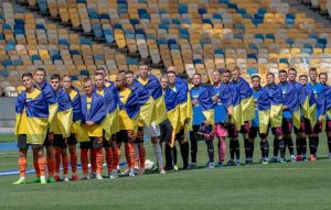 Ukraine National Team embodying national pride and identity with their blue and yellow jerseys