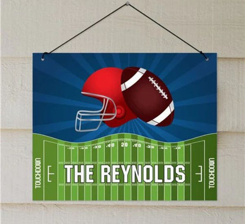 Football And Helmet Wall Sign