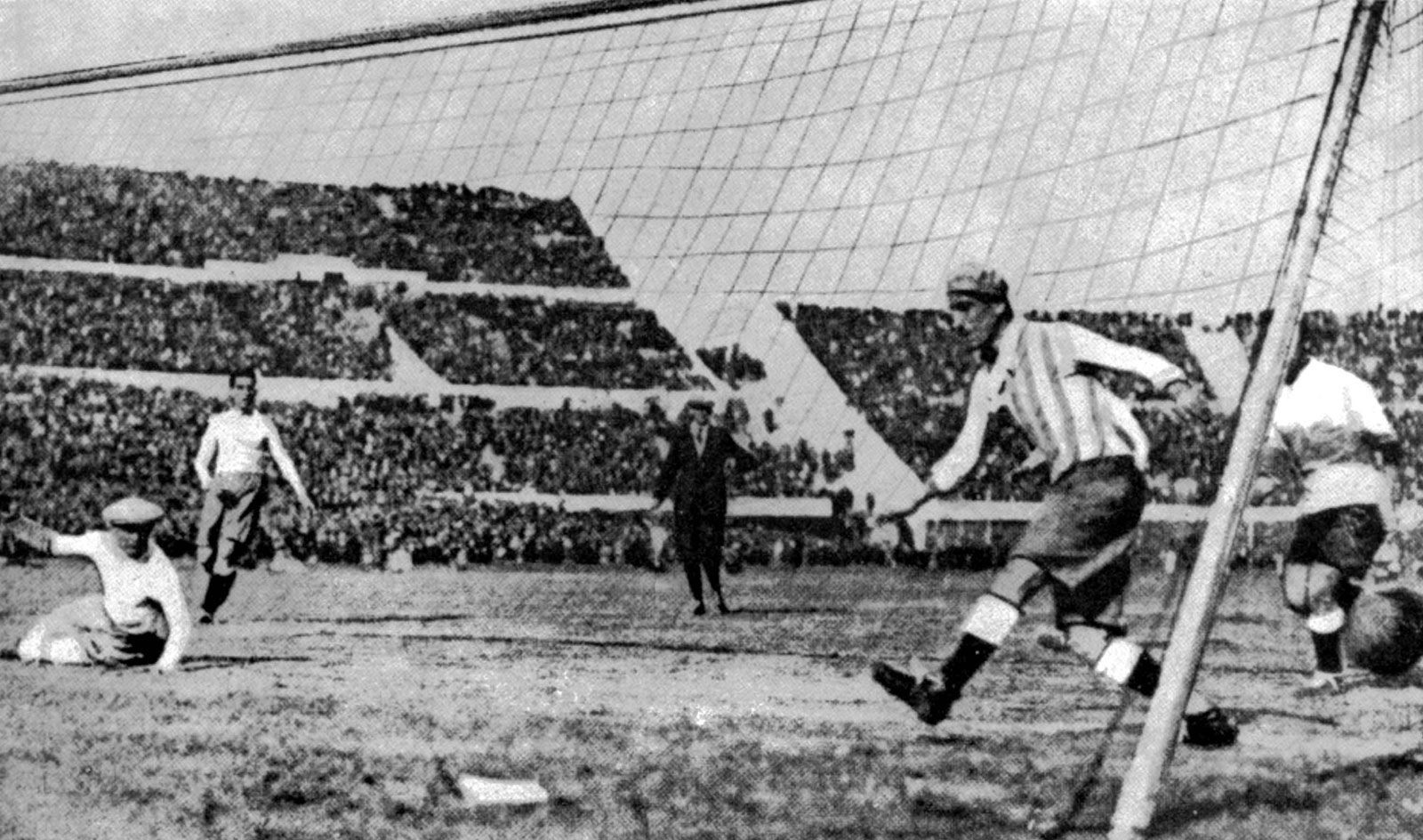 Uruguay 1930 World Cup team photo, highlighting the historical significance of the inaugural tournament.