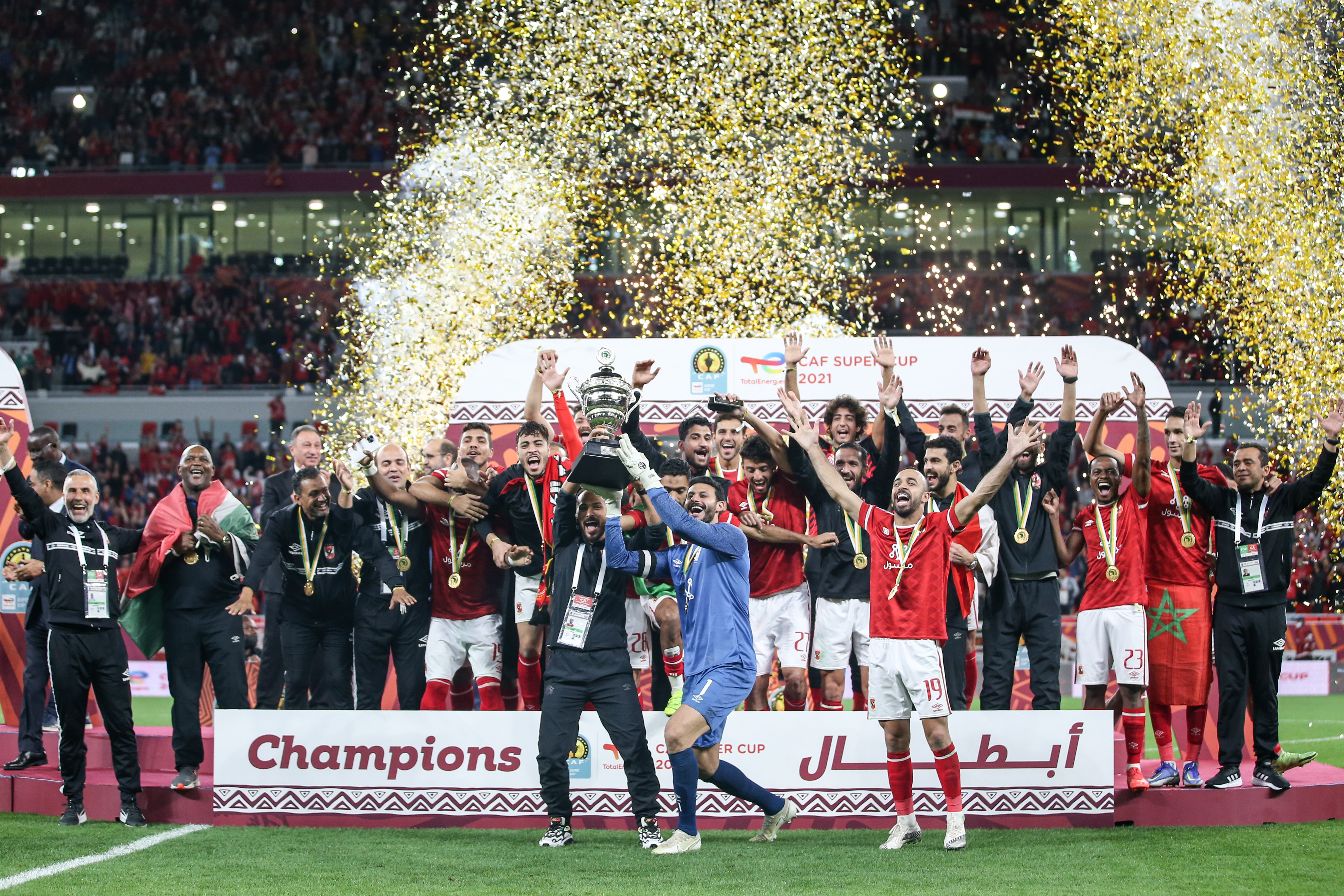 Al Ahly players celebrating a win