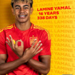 Lamine Yamal celebrates a goal