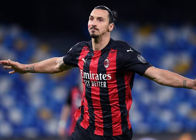 Zlatan Ibrahimovic smiling on the field during a match
