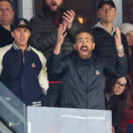 Ryan Reynolds and Rob McElhenney at a Wrexham match