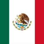 Mexican flag on a football field symbolizing the country's passion for American football