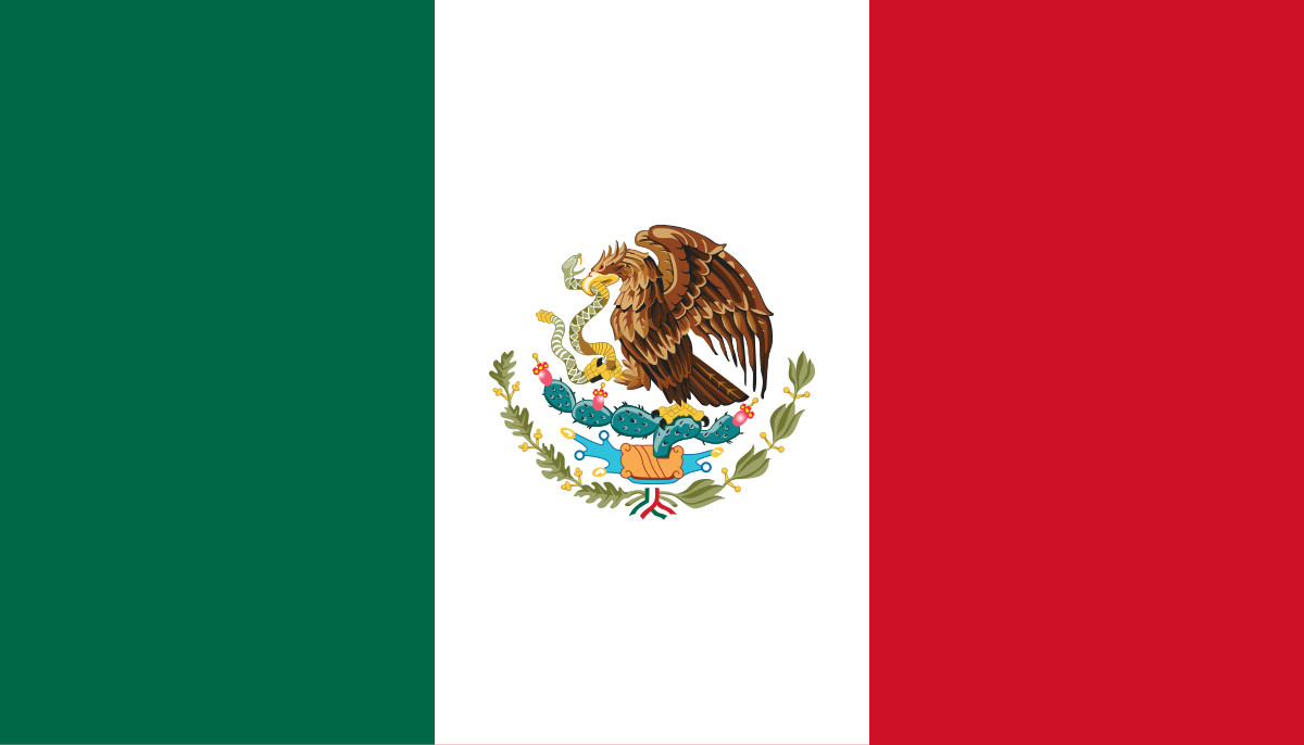 Mexican flag on a football field symbolizing the country's passion for American football