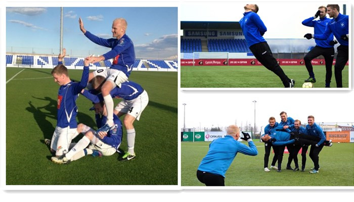 Iceland Team Celebration Penguins