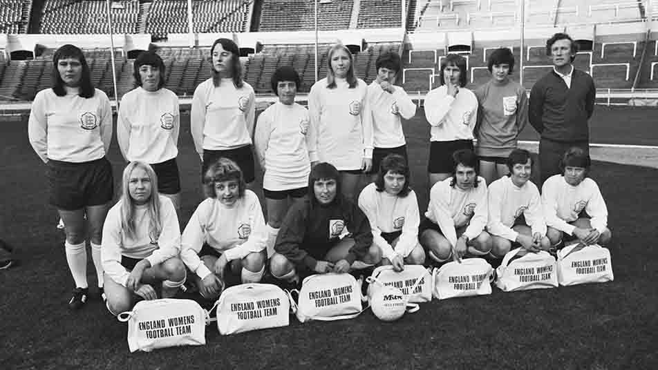 The England Women's squad in 1972, as they prepared for their first international game with Scotland