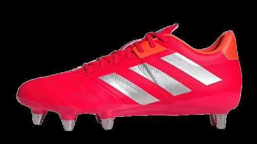 Adidas Kakari Elite soft ground rugby boots with a high-cut design for enhanced ankle support