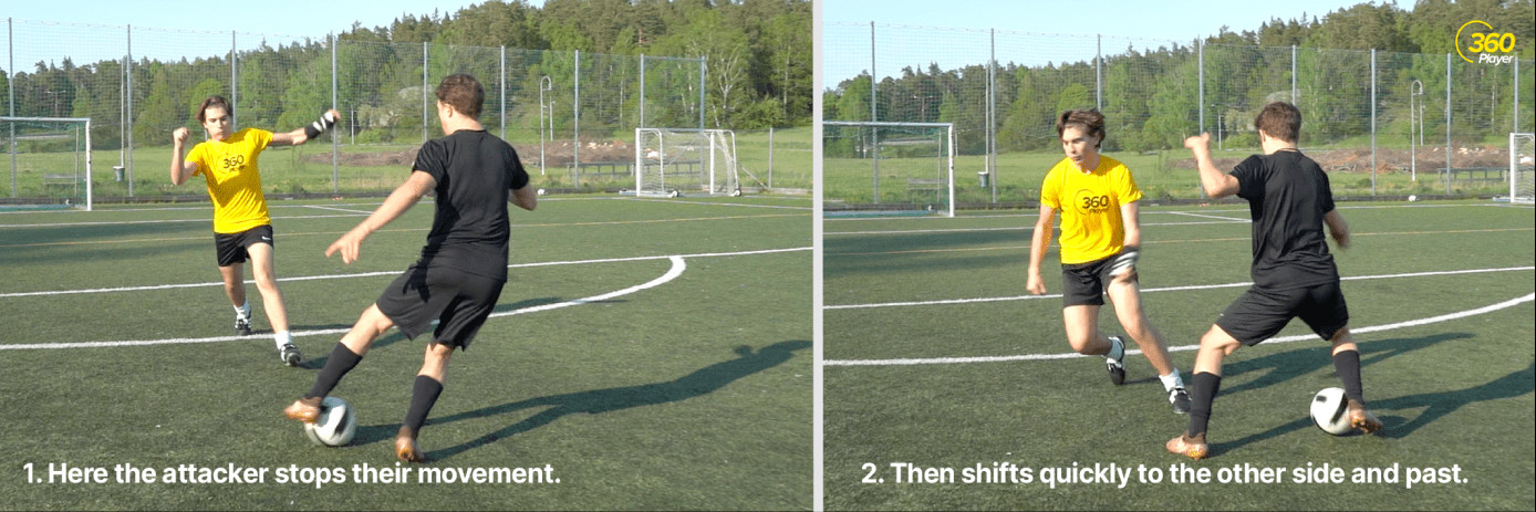 Stop and go football move 1v1