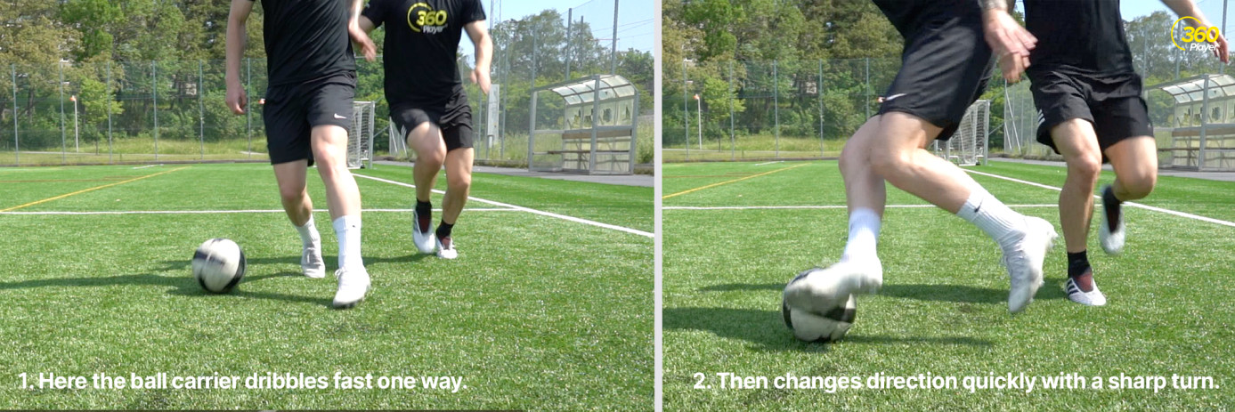 Change of direction football 1v1