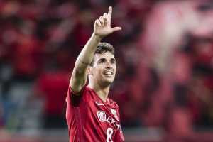 Oscar dos Santos Emboaba Junior of Shanghai SIPG FC celebrates a score during the AFC Champions League 2017 Group F match between Shanghai SIPG FC (CHN) and FC Seoul (KOR) at the Shanghai Stadium on 26 April 2017 in Shanghai, China