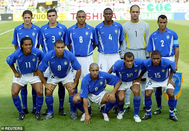 Centre back Lucio (No 3) was part of the Brazil team that won the FIFA World Cup in 2002
