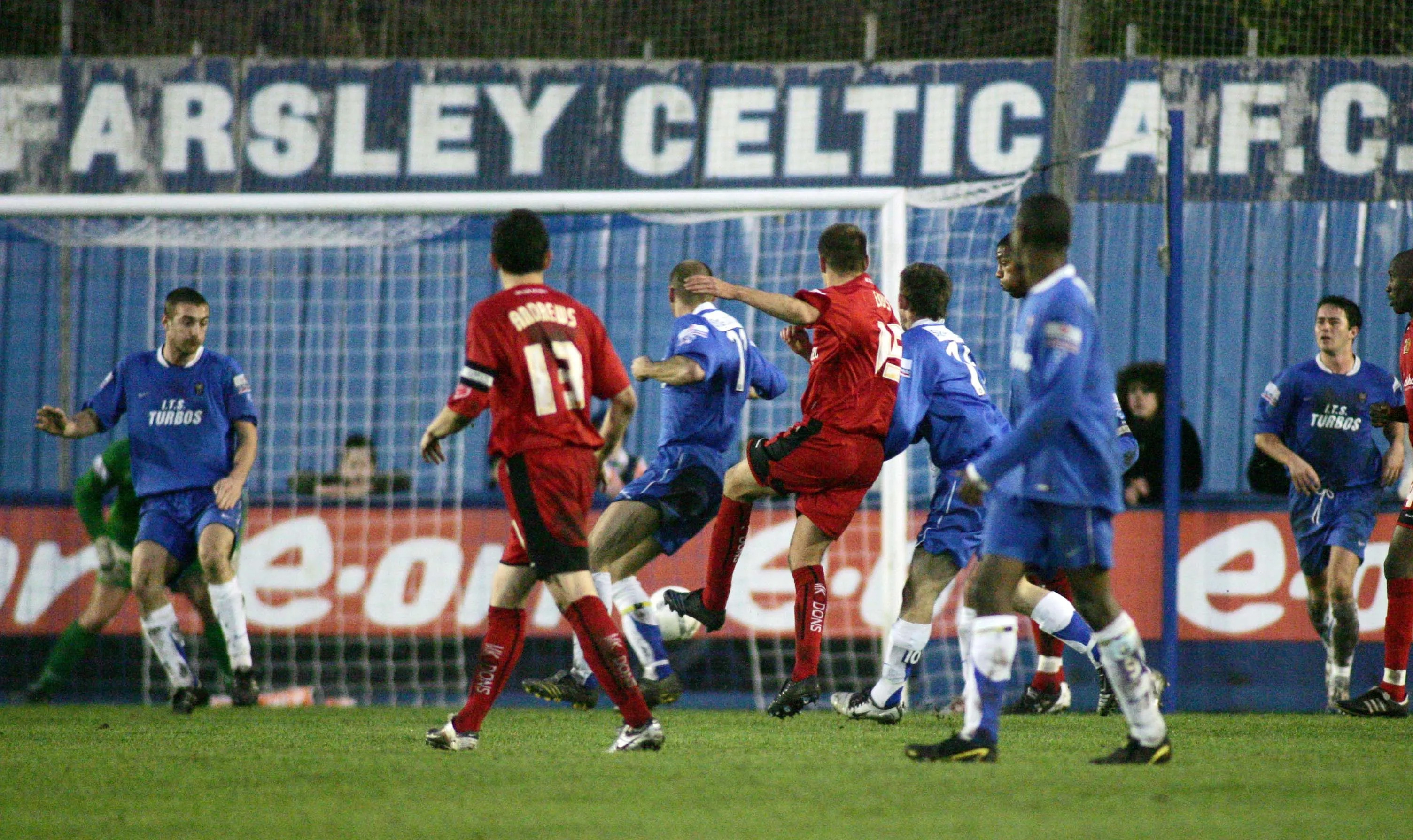 Soccer players during a game.