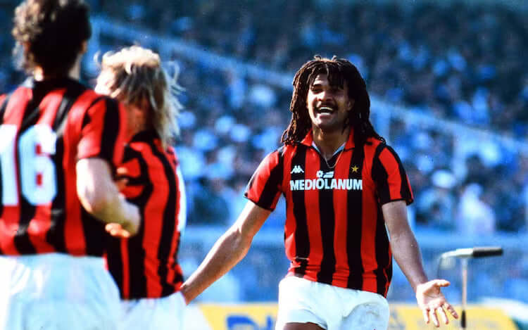 Ruud Gullit Wearing AC Milan 1988/90 Home Kit