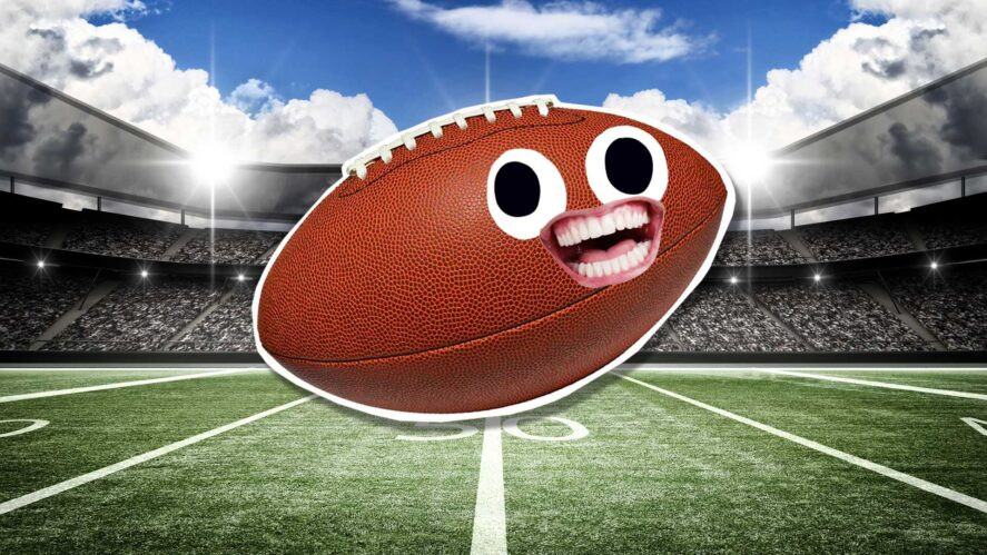 A smiling American football