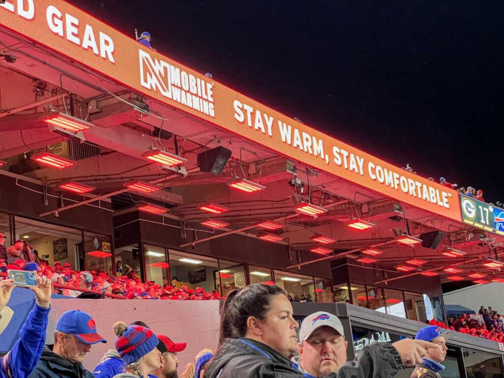 Heated seats at Highmark Stadium in Buffalo, NY