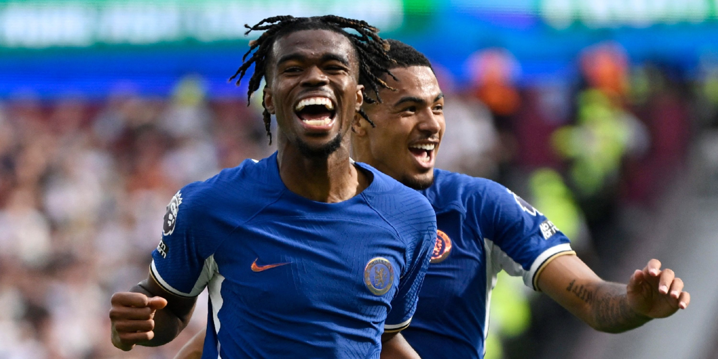 Carney Chukwuemeka celebrating for Chelsea