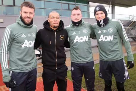 Chris Eubank Jnr At Manchester United Training Session