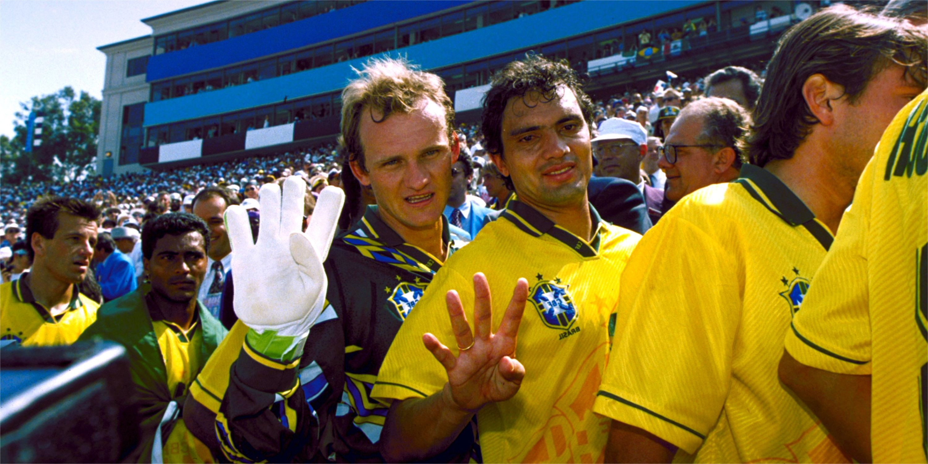 Claudio Taffarel celebrates Brazil