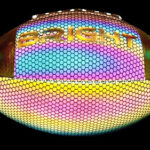 Bright football reflects light back to the camera