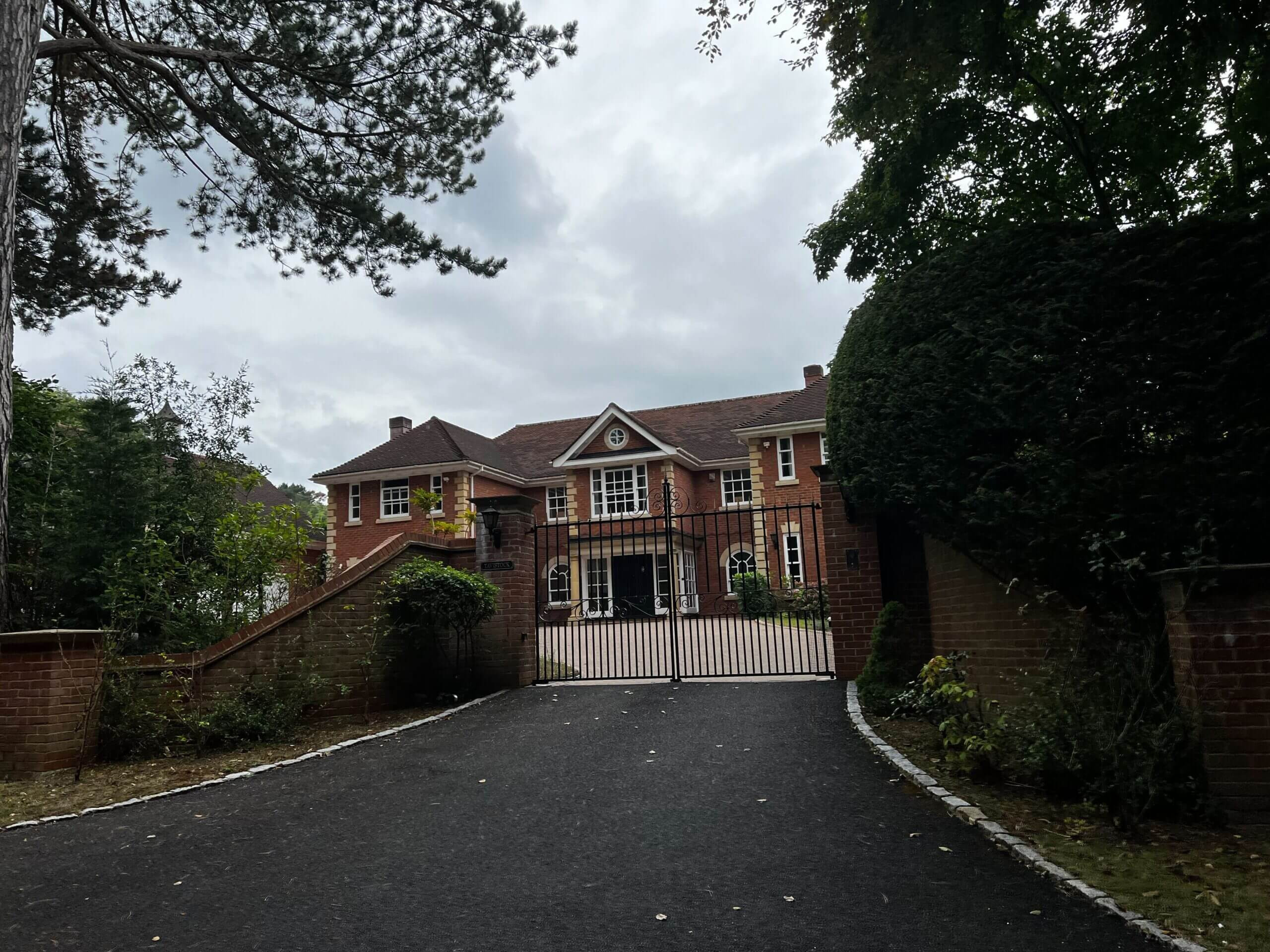 Gated mansions dominate the area